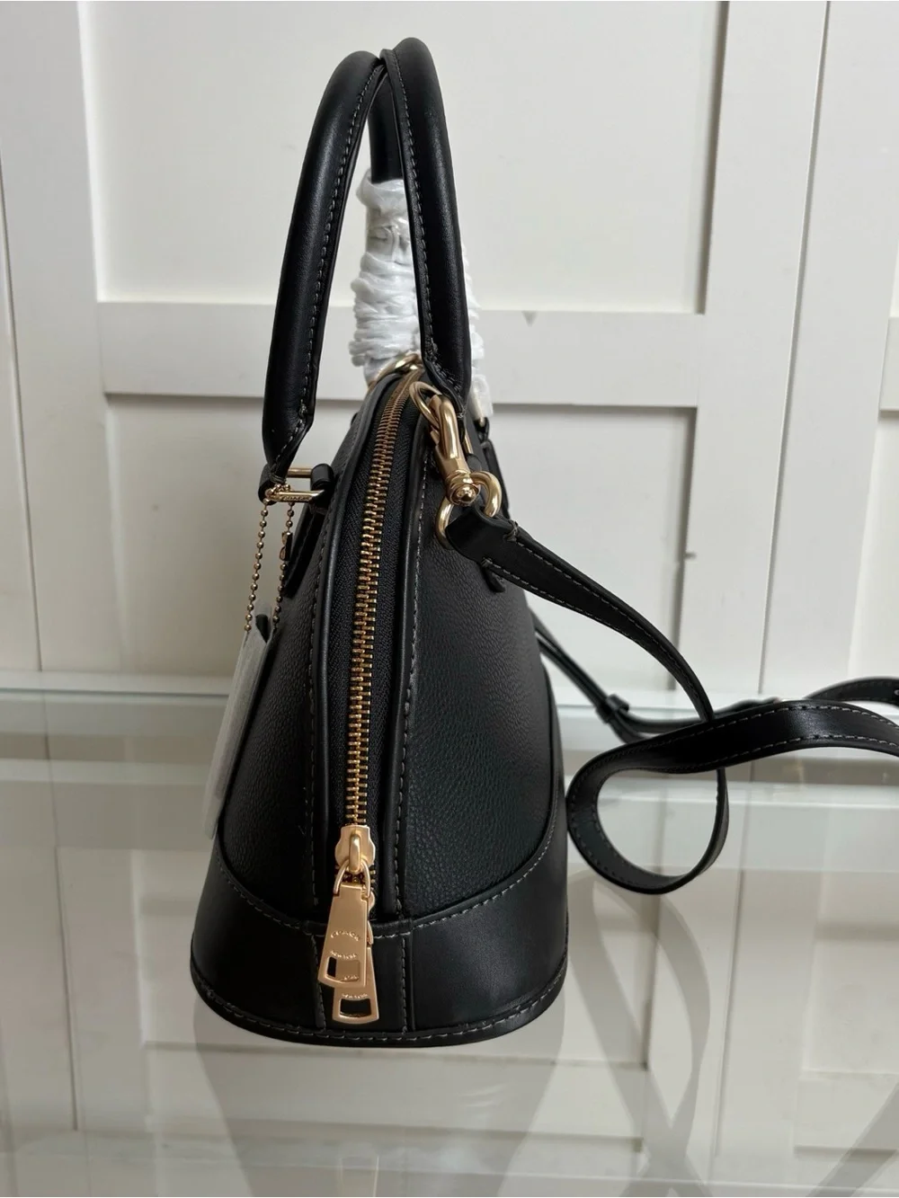 Coach Black Dome Satchel Handbag